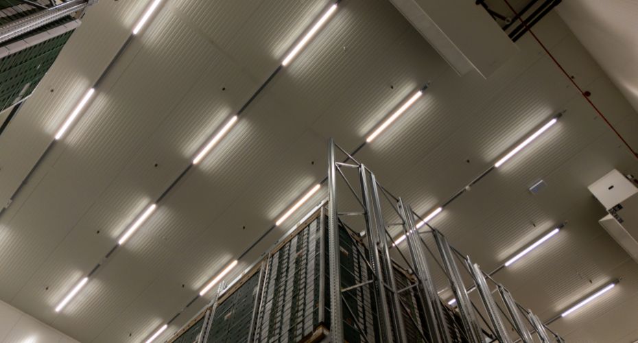 Large-scale line lighting installation